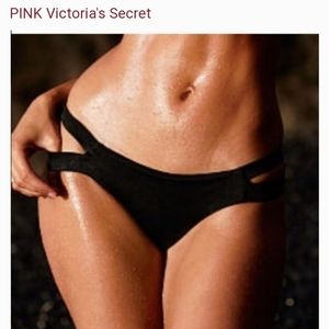 Pink Victoria Secret black bikini Bottom
